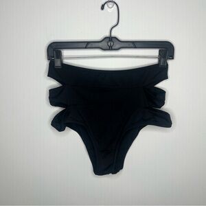 Shade & Shore Black Cutout High Waisted Bikini Bottoms